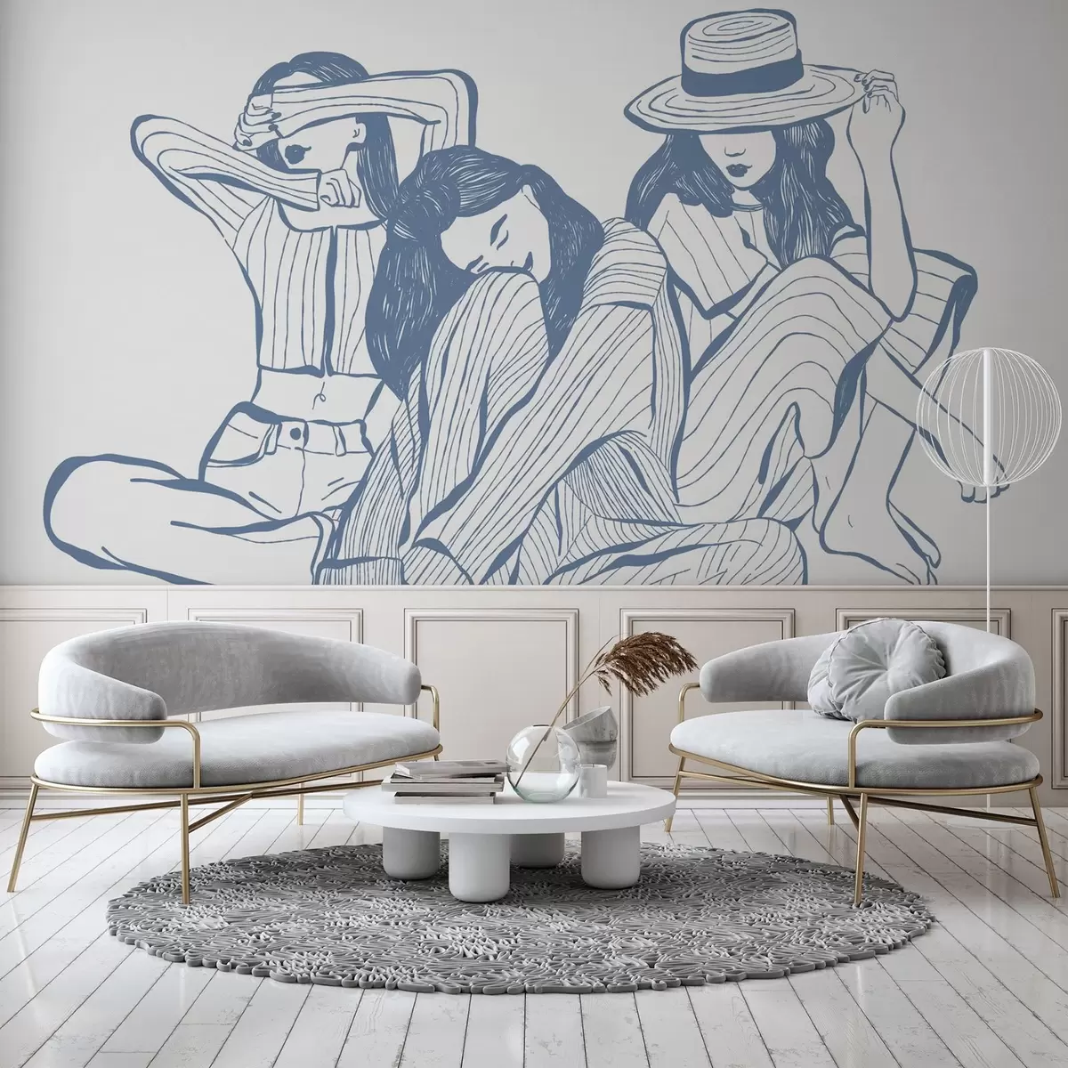 wall murals Нијансе плаве за девојчице w04384v1
