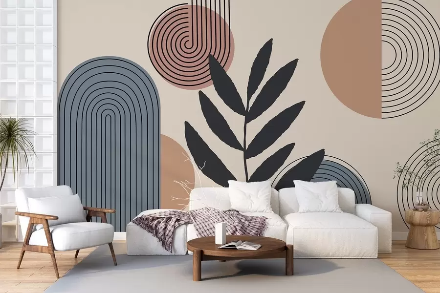 wall murals Геометријско лишће w04385