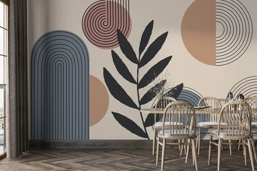 wall murals Геометријско лишће w04385