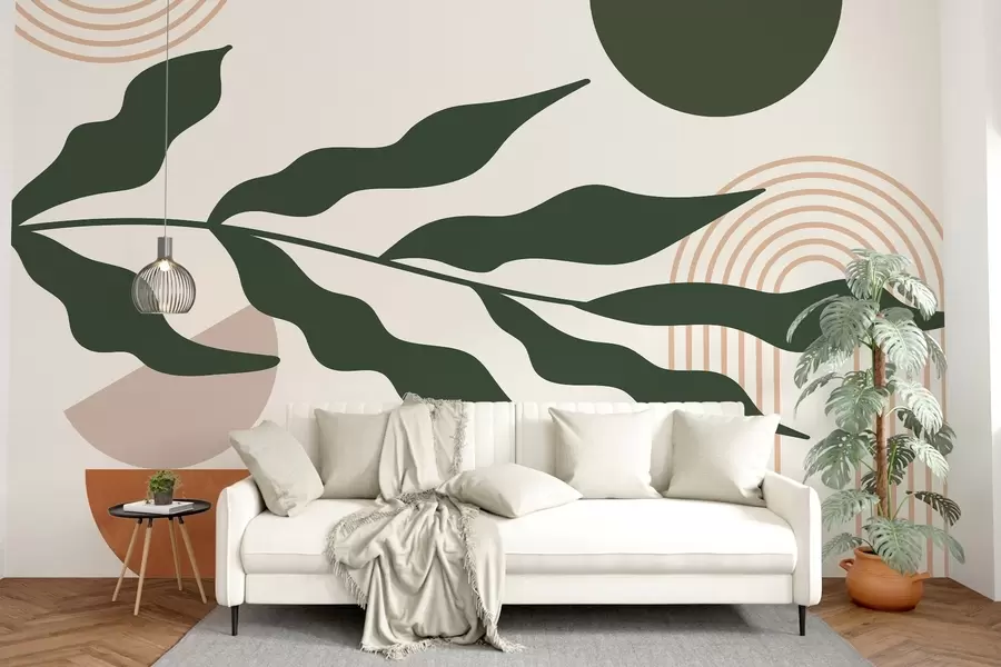 wall murals Апстракција, лишће, линеарни лукови w04386v1