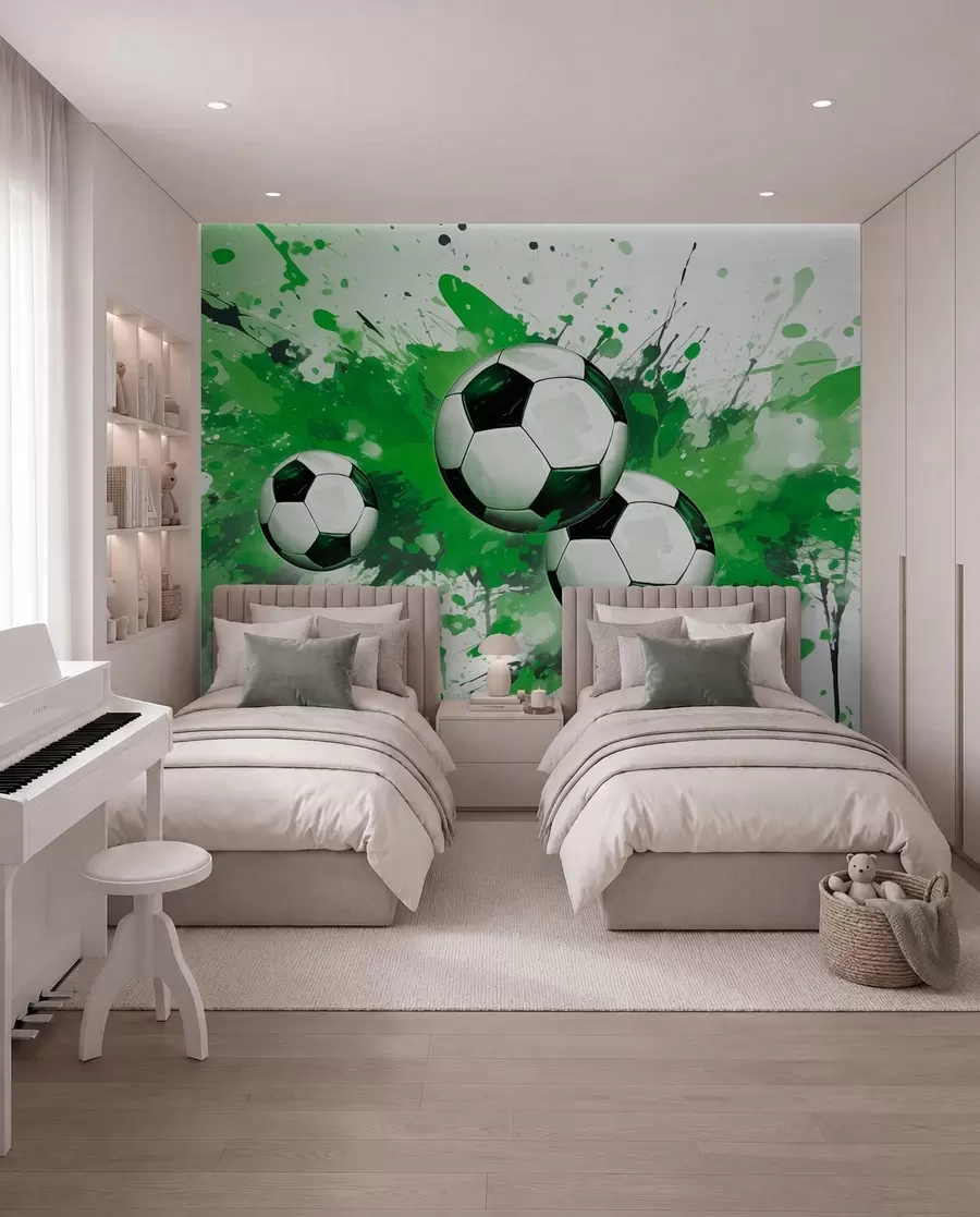 wall murals Fudbal u zelenim mrljama w04373v1