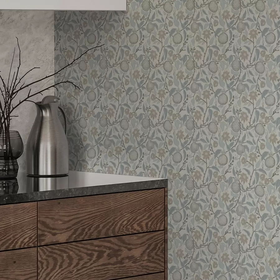 wall murals Пригушене гране нара и цвећа у винтаге стилу a00383