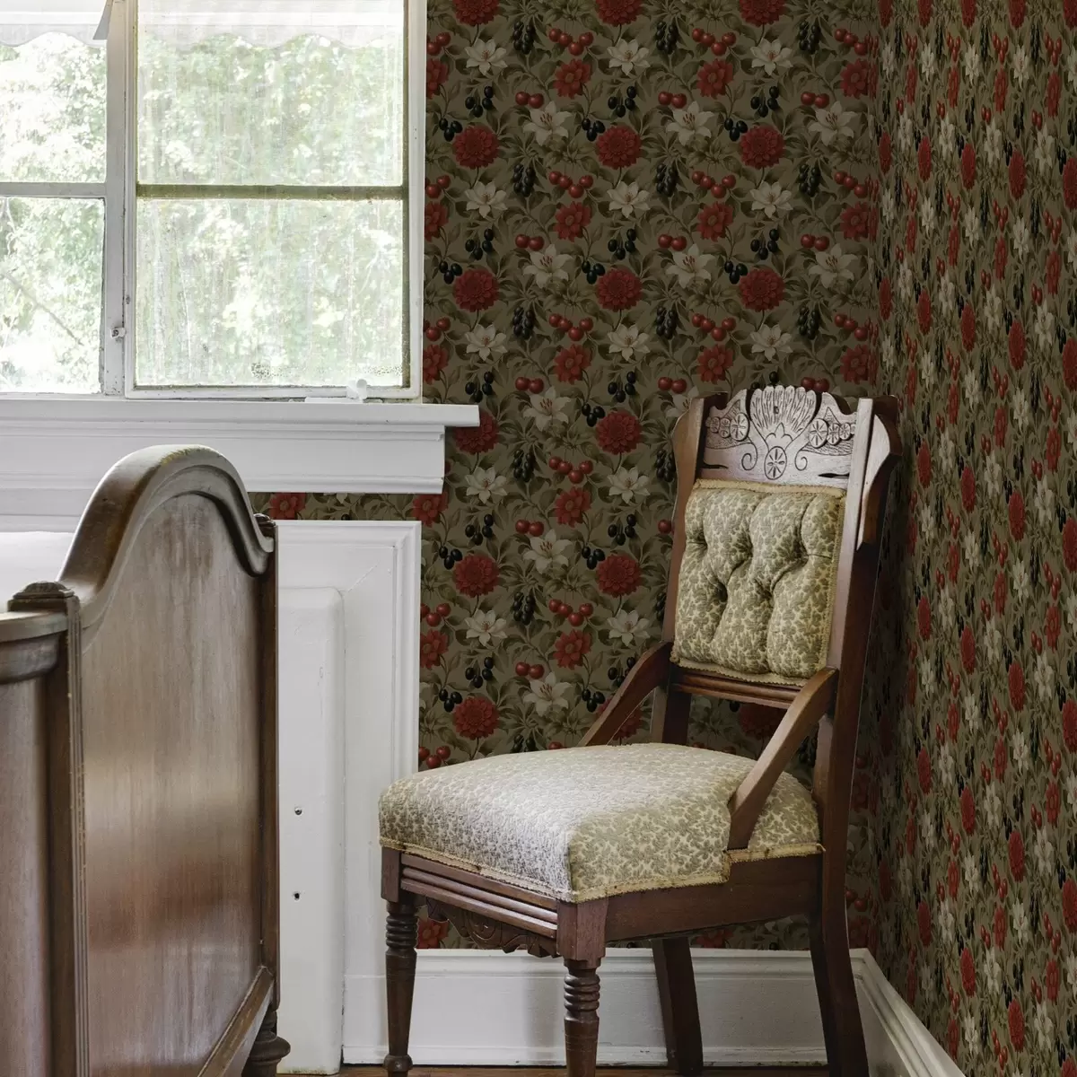 Позадина Трешње, цвеће и црне маслине a00384