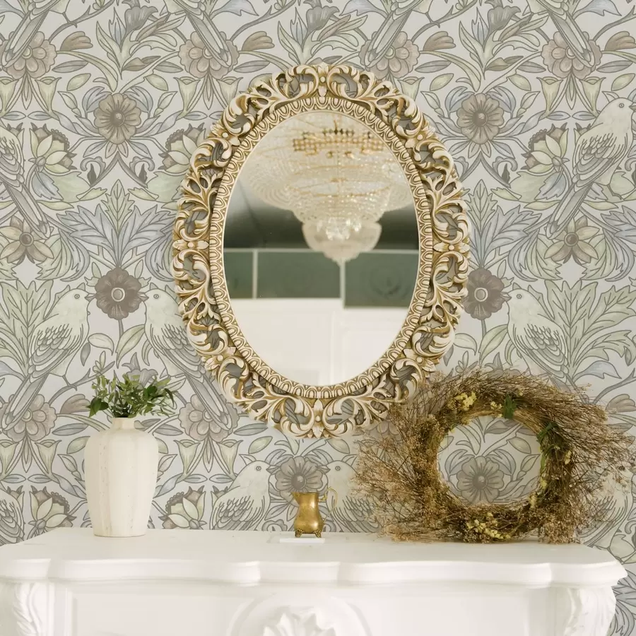 wall murals Птице у стилу арт нувоа и пастелно стилизовано цвеће a00385