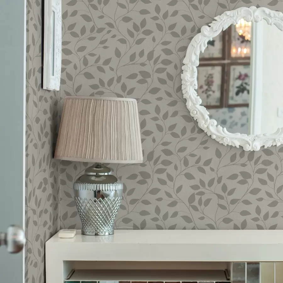 wall murals Монохромне винове лозе на фино текстурираном платну a00386