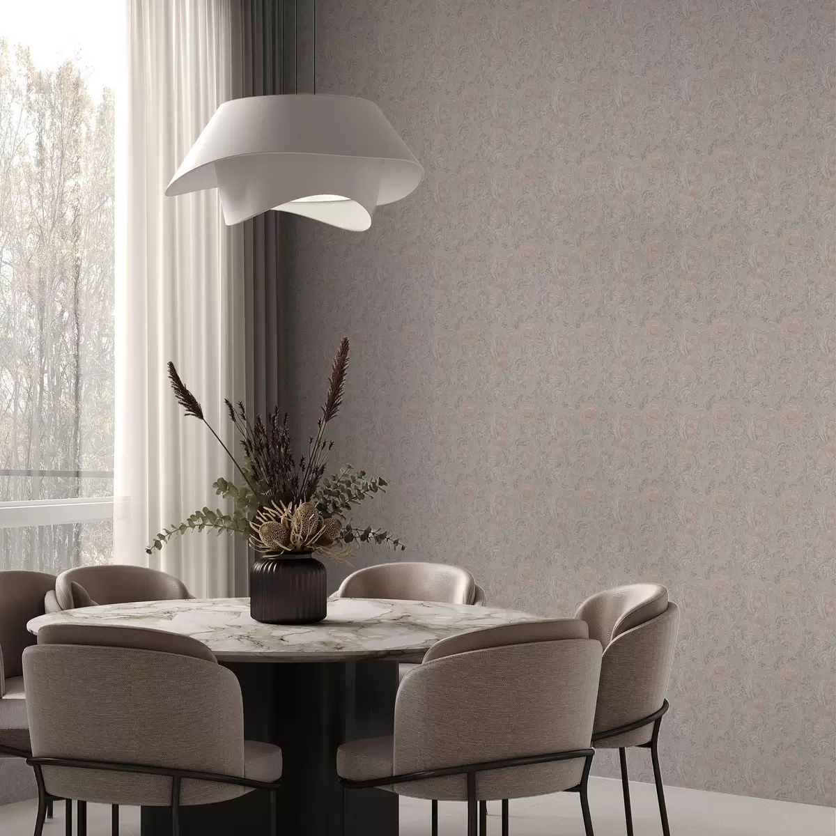 Позадина Нежно пастелно цвеће у стилу арт нувоа a00394