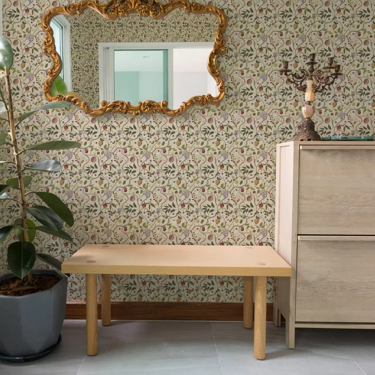 Позадина Воћни узорак са бобицама, гранама и цвећем a00428