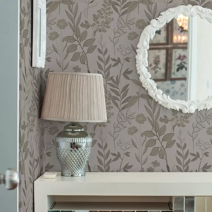 wall murals Скицасто дивље цвеће у природним тоновима a00432