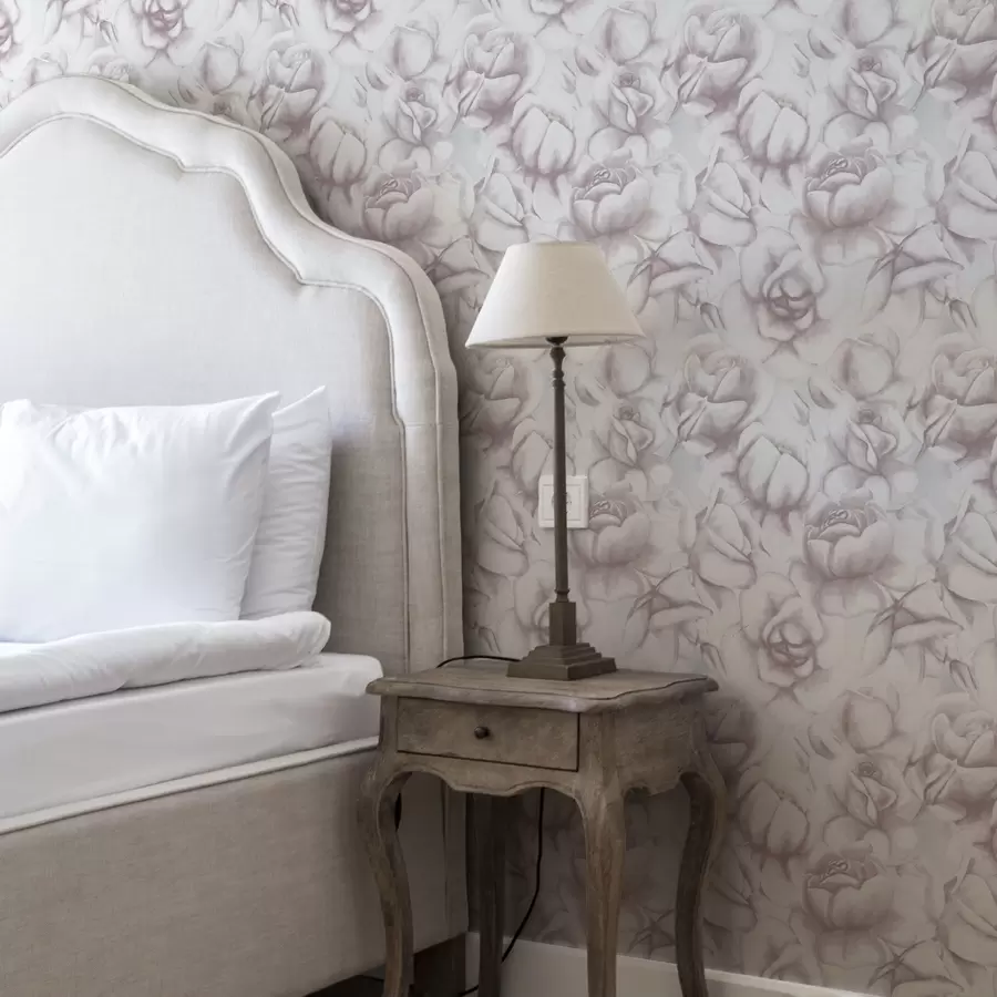 wall murals Акварел ружичасте руже у нежном замућеном стилу a00434