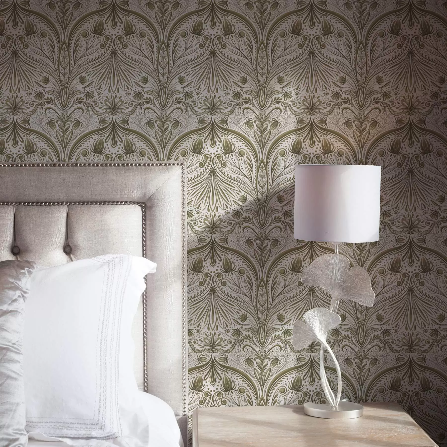 wall murals Симетрични барокни узорак са цветним мотивима a00436