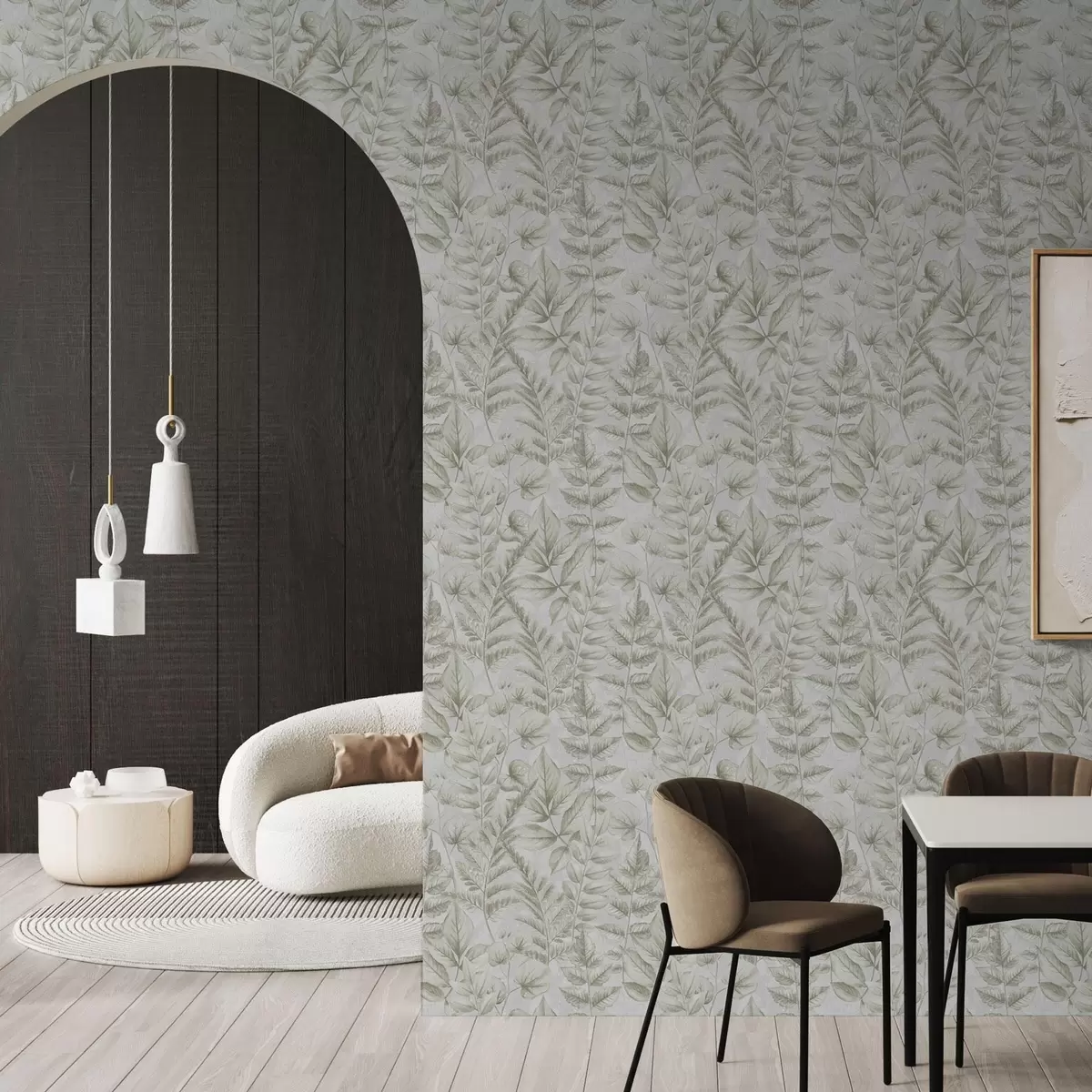 Позадина Меки пастелни листови у акварелном ботаничком стилу a00437