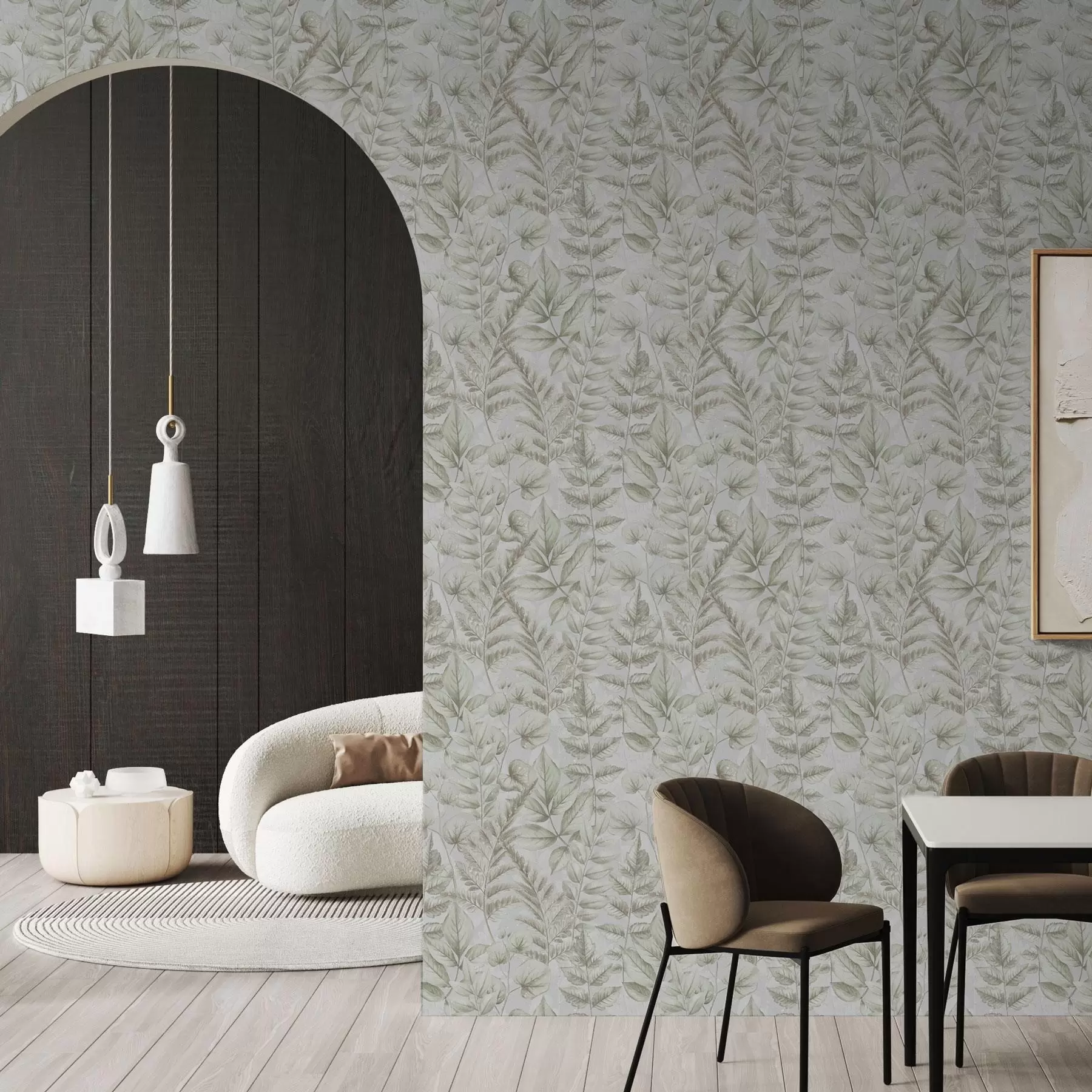 wall murals Меки пастелни листови у акварелном ботаничком стилу a00437