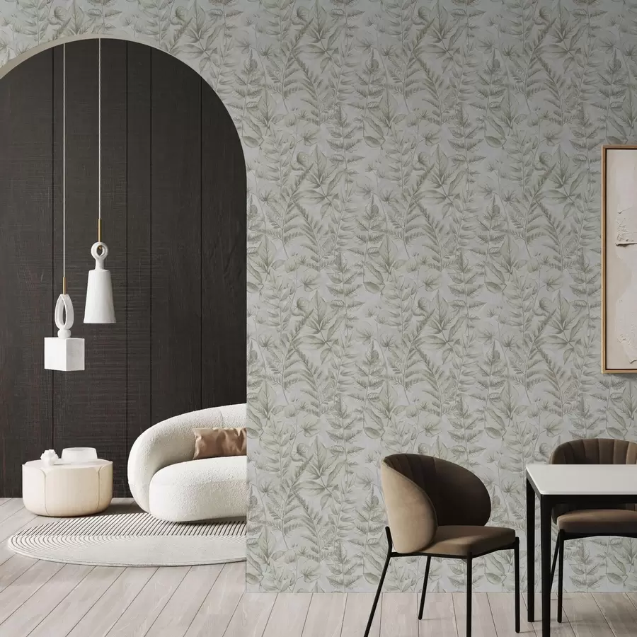 wall murals Меки пастелни листови у акварелном ботаничком стилу a00437