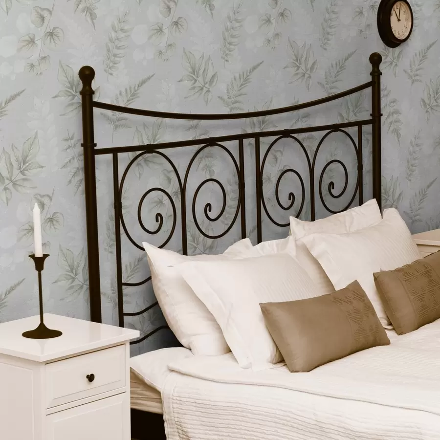 wall murals Светло акварелно лишће са ефектом прскања на сивој позадини a00446