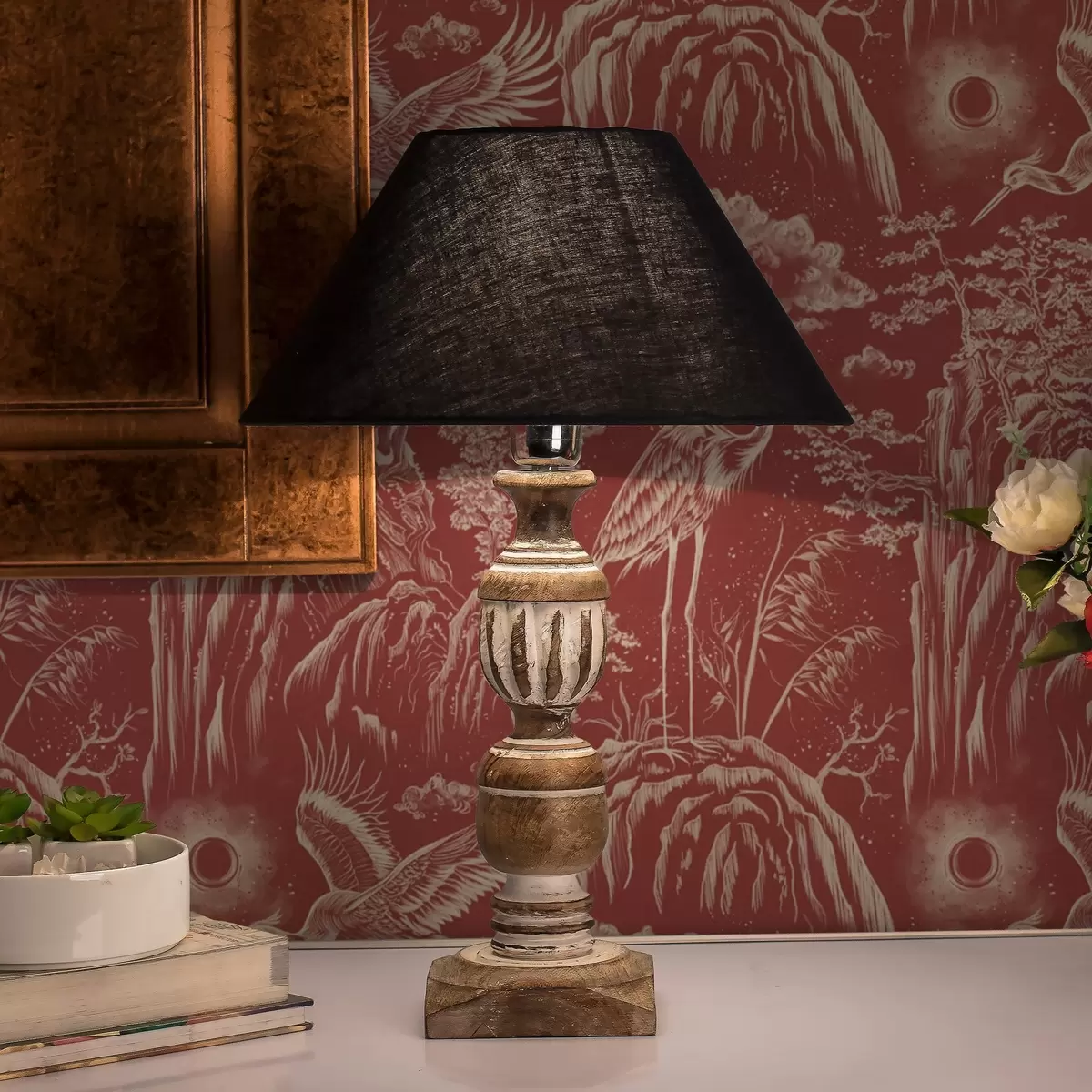 Позадина Чапље, планине и облаци у стилу јапанске гравуре a00458