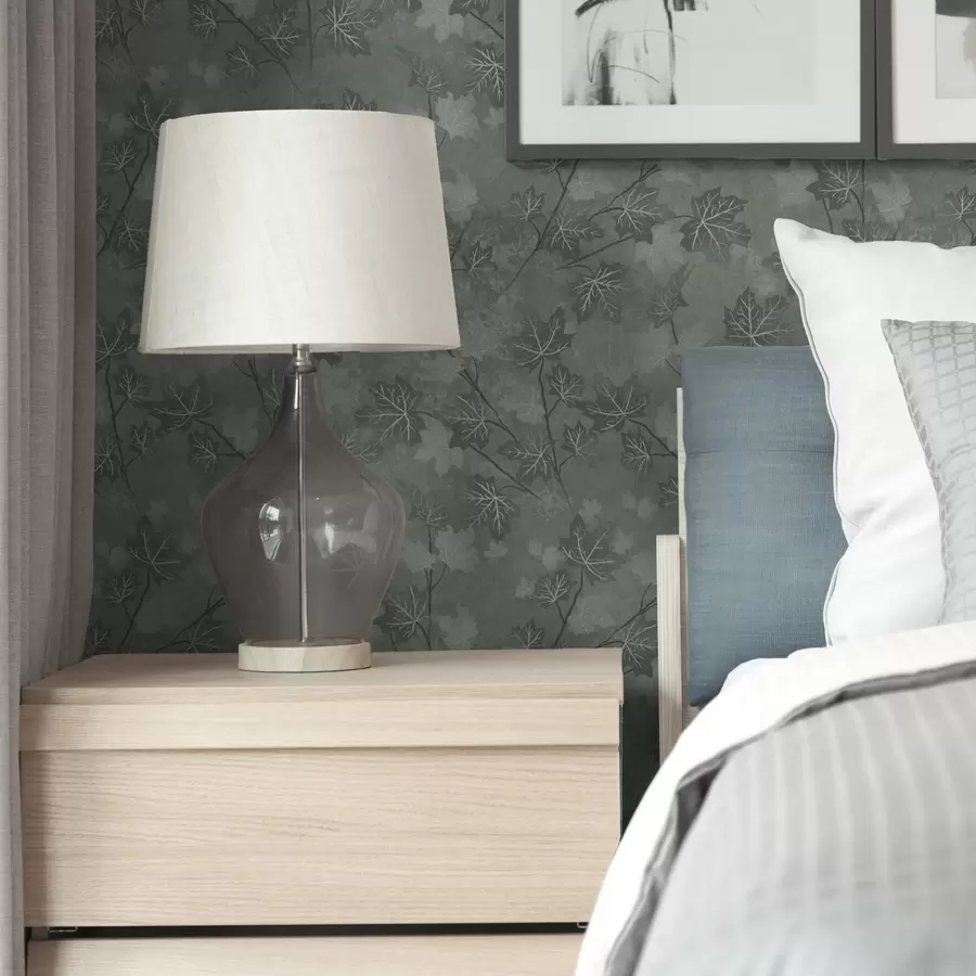 wall murals Мат јаворово лишће у меким зеленим тоновима a00464