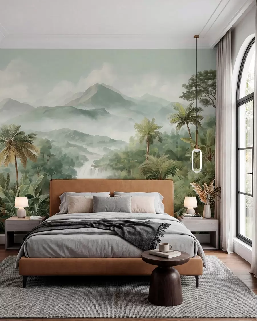 wall murals тропска џунгла са водопадом w04306