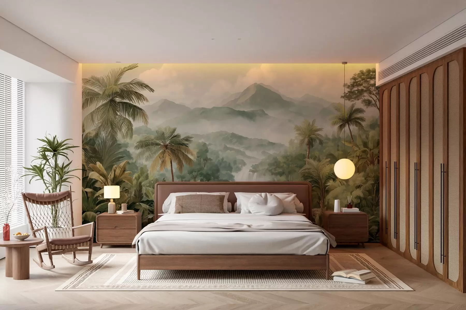 wall murals тропска џунгла са водопадом w04306