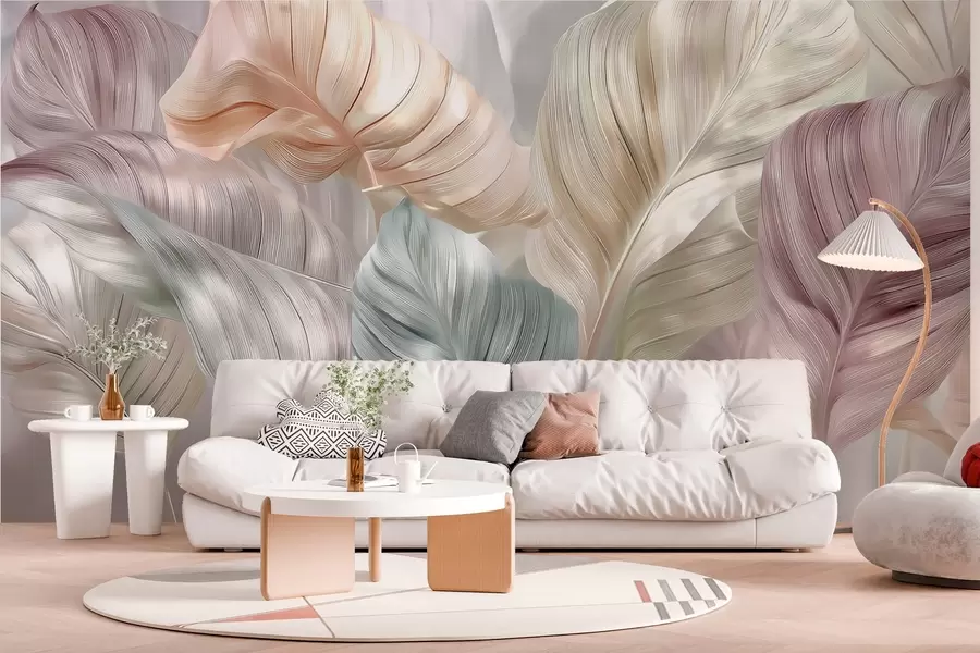 wall murals велики листови у облику бисера w04308