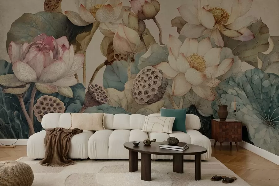 wall murals велики текстурирани локвања w04309