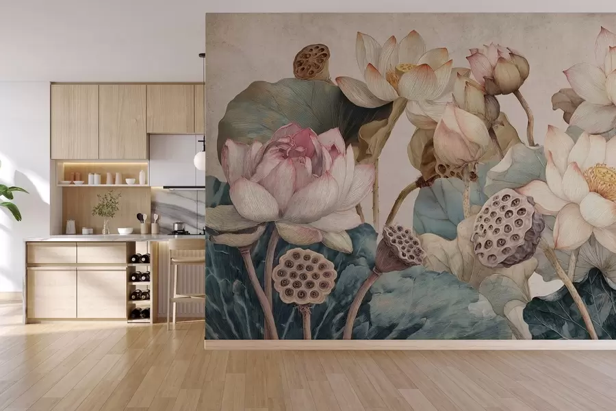 wall murals велики текстурирани локвања w04309