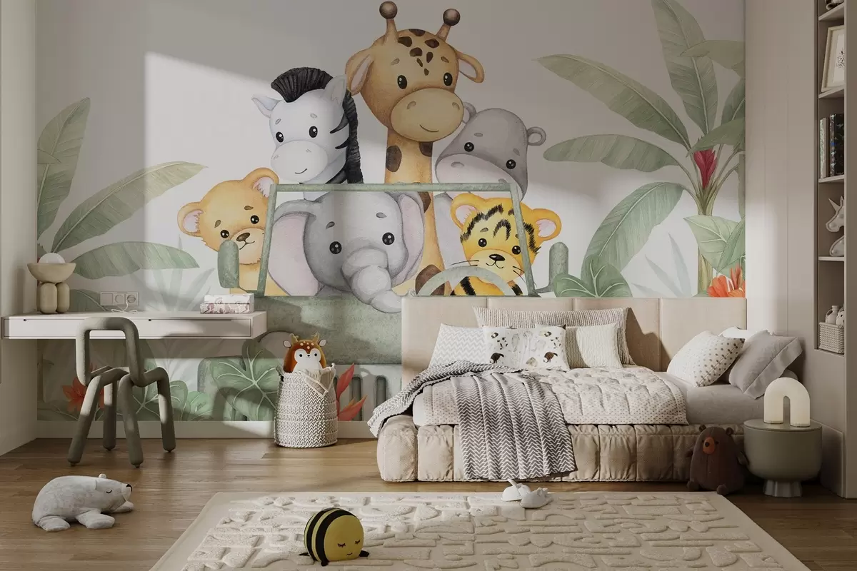 wall murals Слатке животиње у тропима w04413