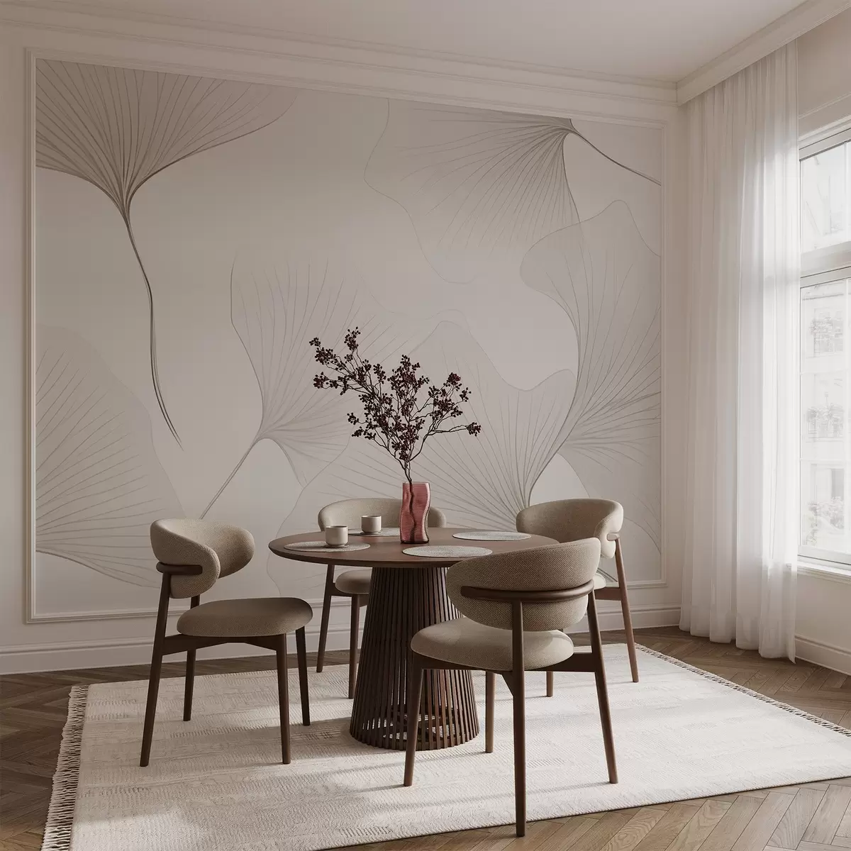 wall murals Провидни листови гинка w04433v1