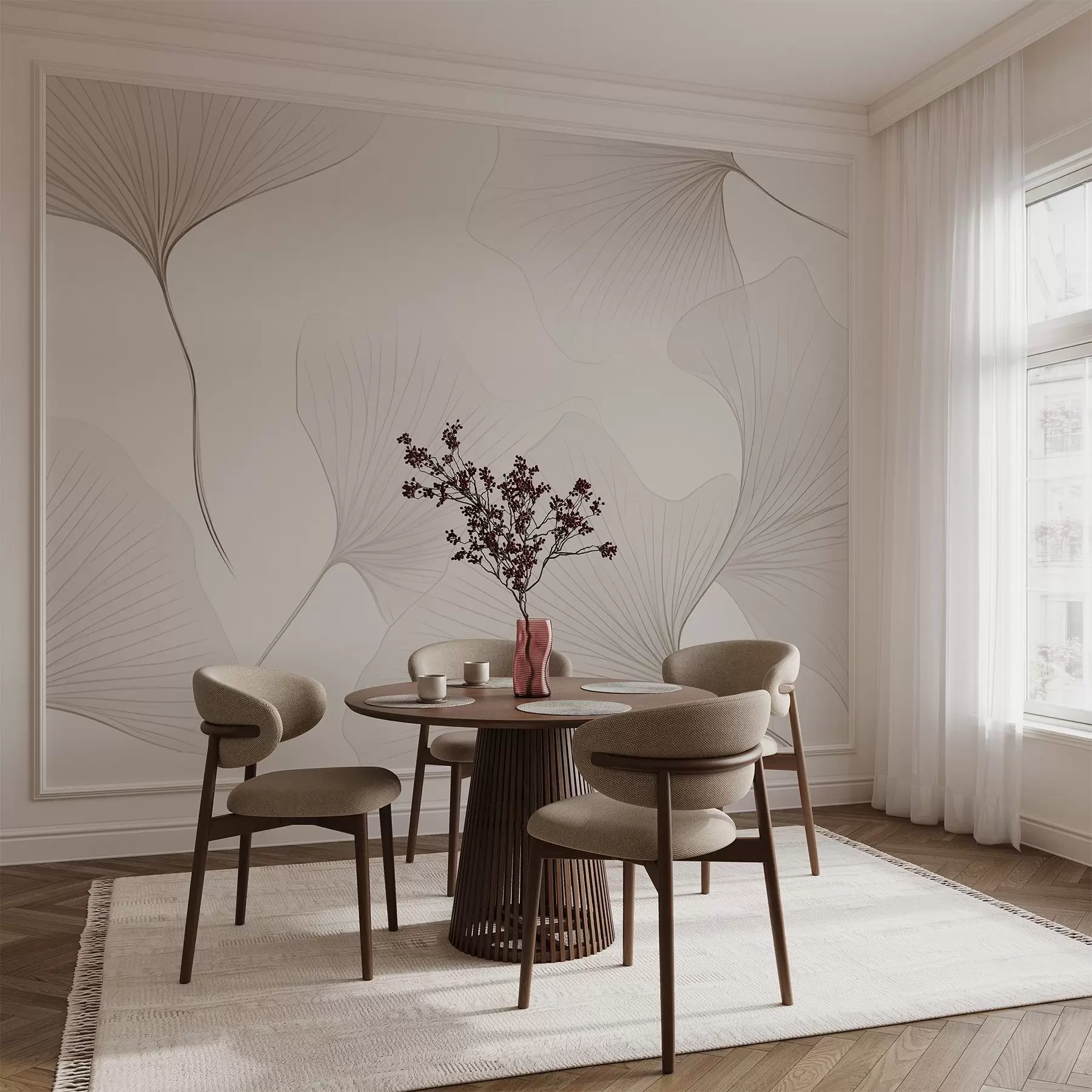 wall murals Провидни листови гинка w04433v1