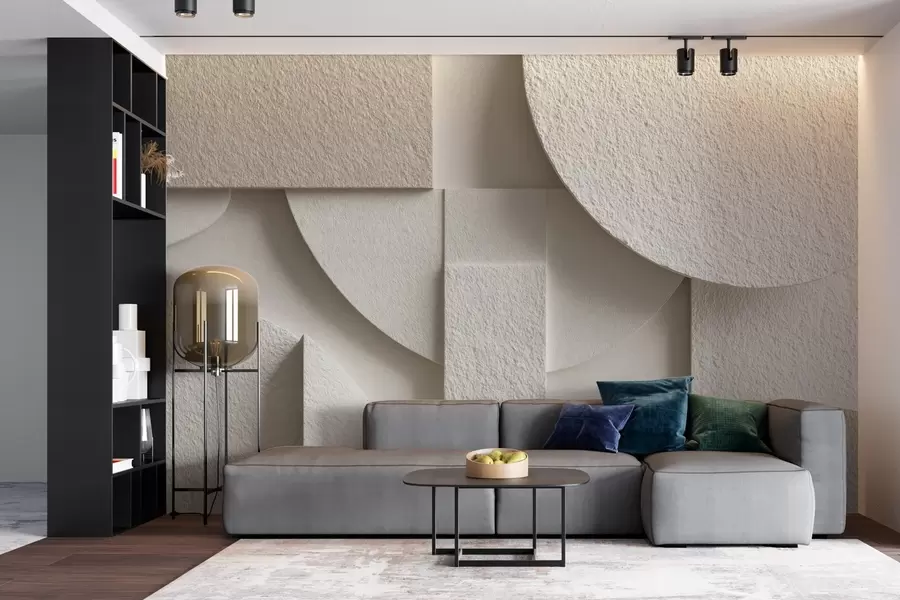 wall murals Апстрактна композиција беж геометријских облика w04395