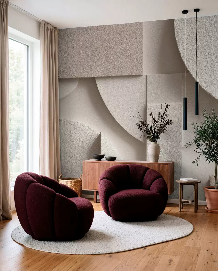 wall murals Апстрактна композиција беж геометријских облика w04395