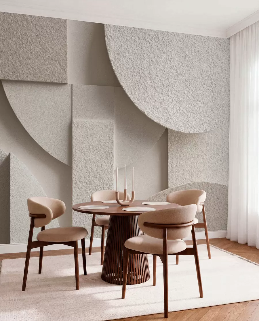 wall murals Апстрактна композиција беж геометријских облика w04395