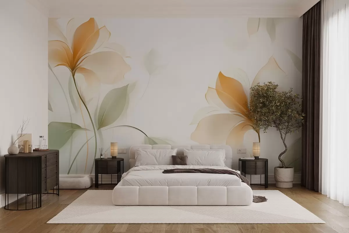 wall murals Провидни цветови са богатим наранџастим средиштем w04397v1