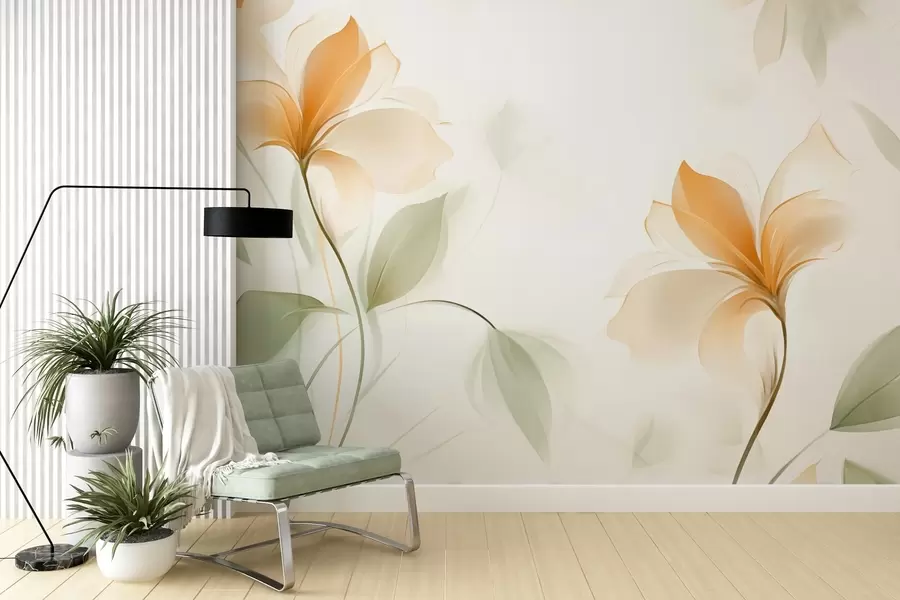 wall murals Провидни цветови са богатим наранџастим средиштем w04397v1