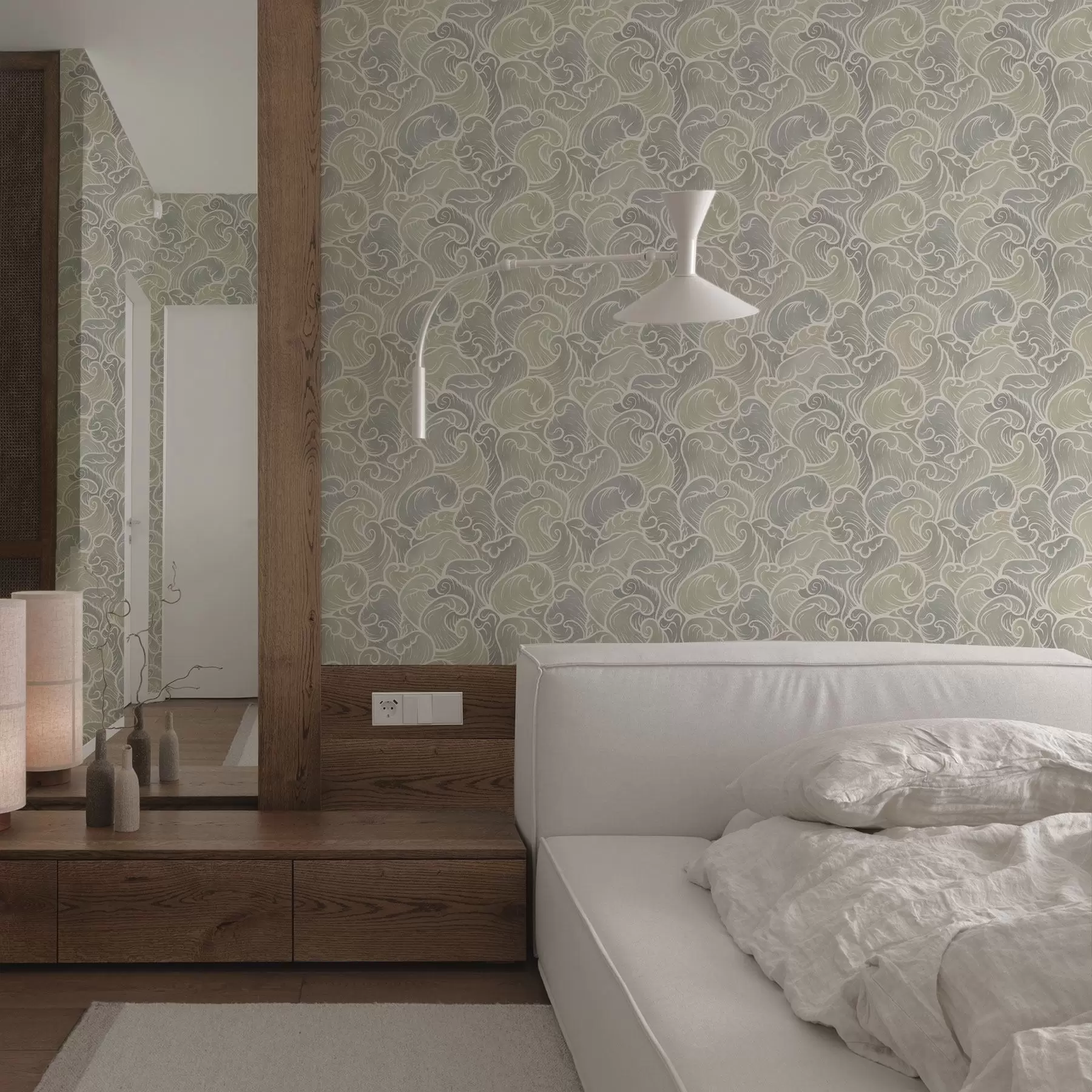 wall murals Апстрактни таласи у пастелним тоновима a00285