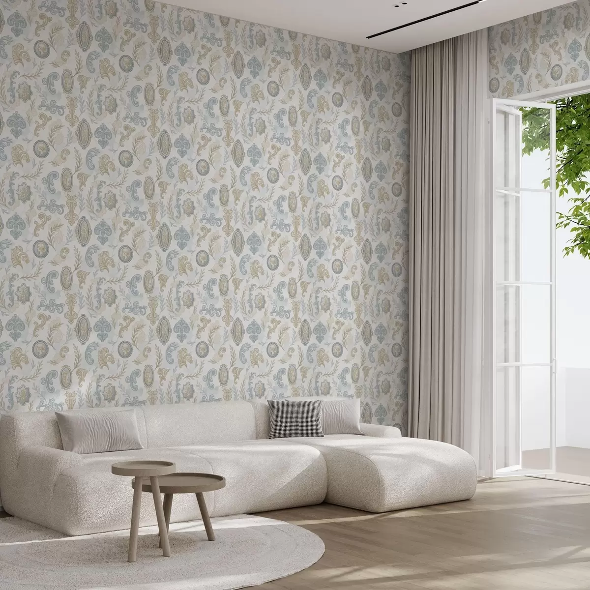 Позадина Класични украс са медаљонима и шарама a00319