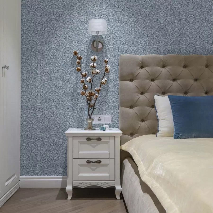 wall murals Плави украс са луковима и шарама a00332