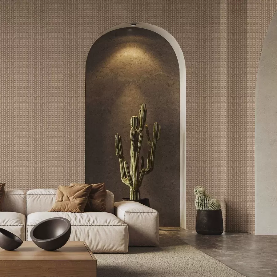 wall murals Пругасти украс са црвеним цвећем a00341