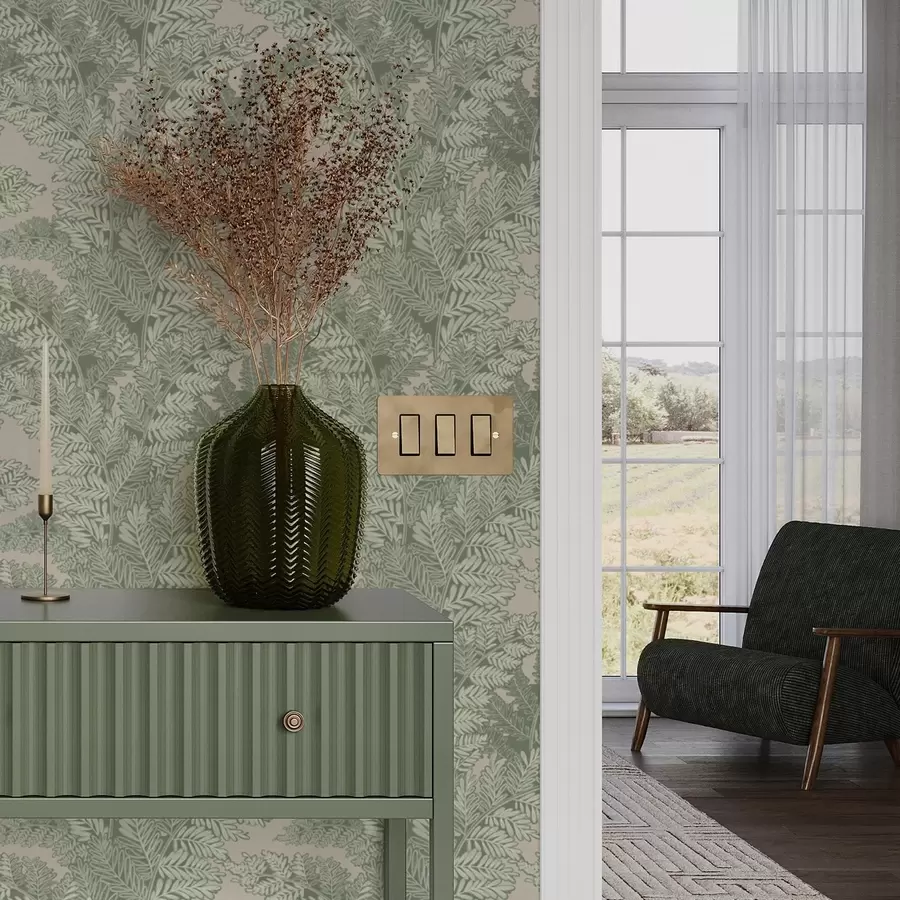 wall murals Зелени узорак са листовима папрати a00345