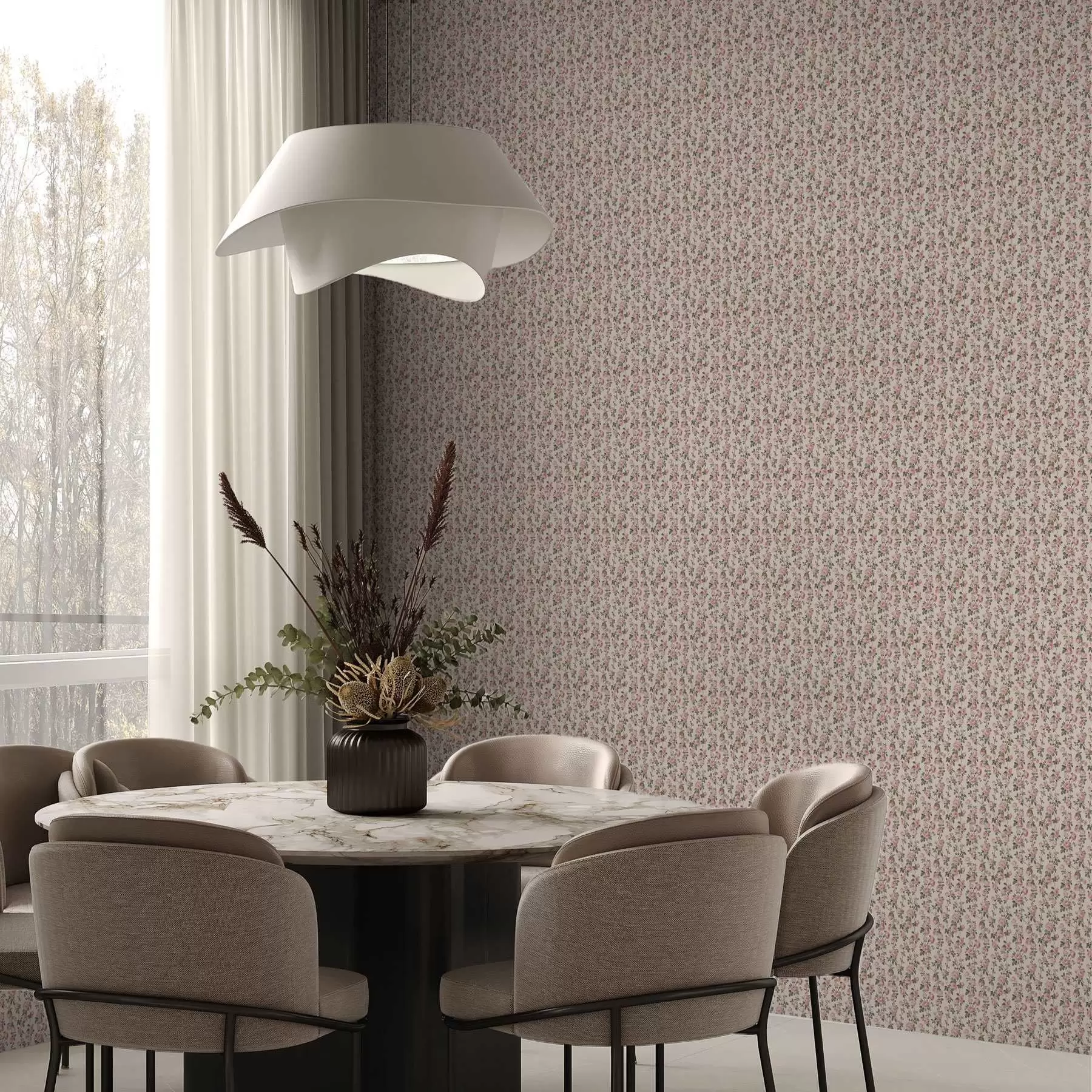 wall murals Ружичасте руже на беж позадини a00346