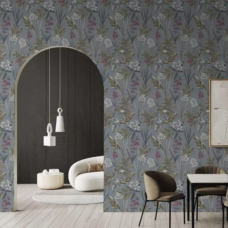 wall murals Цветне гране на плаво-сивој позадини a00350