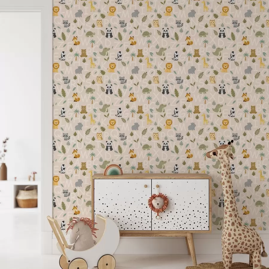 wall murals Абецеда са слатким животињама и биљкама за децу a00400