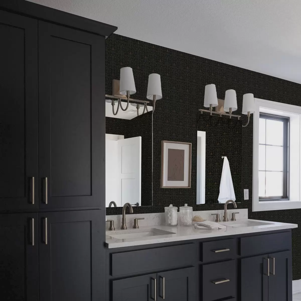 Позадина Тамни украс са биљкама у класичном стилу a00412