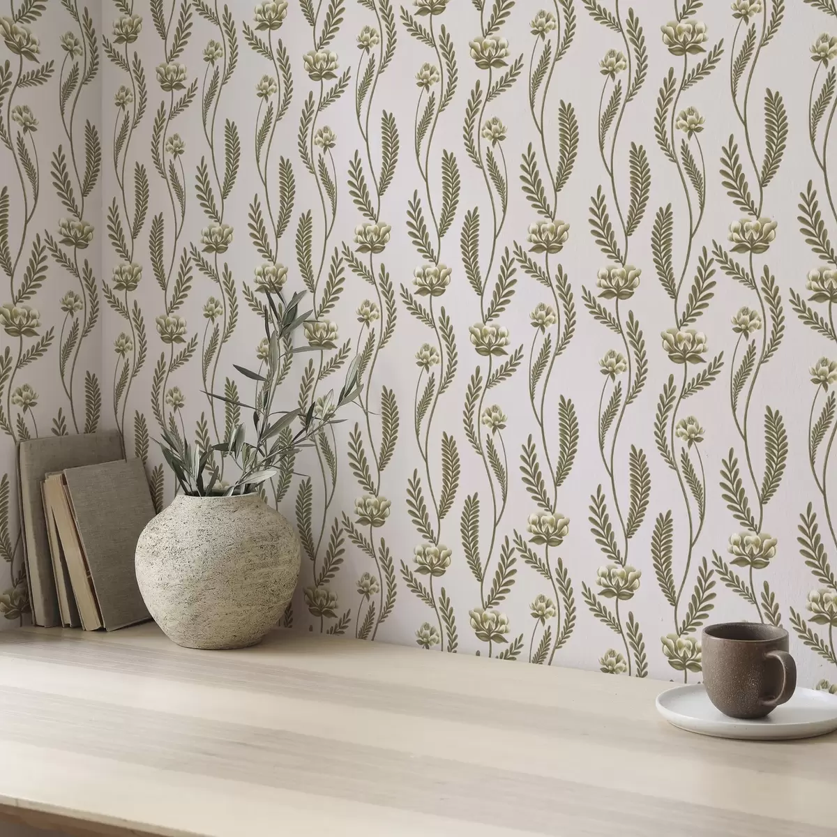 Позадина Вертикални орнамент са белим цвећем на ружичастој позадини a00476