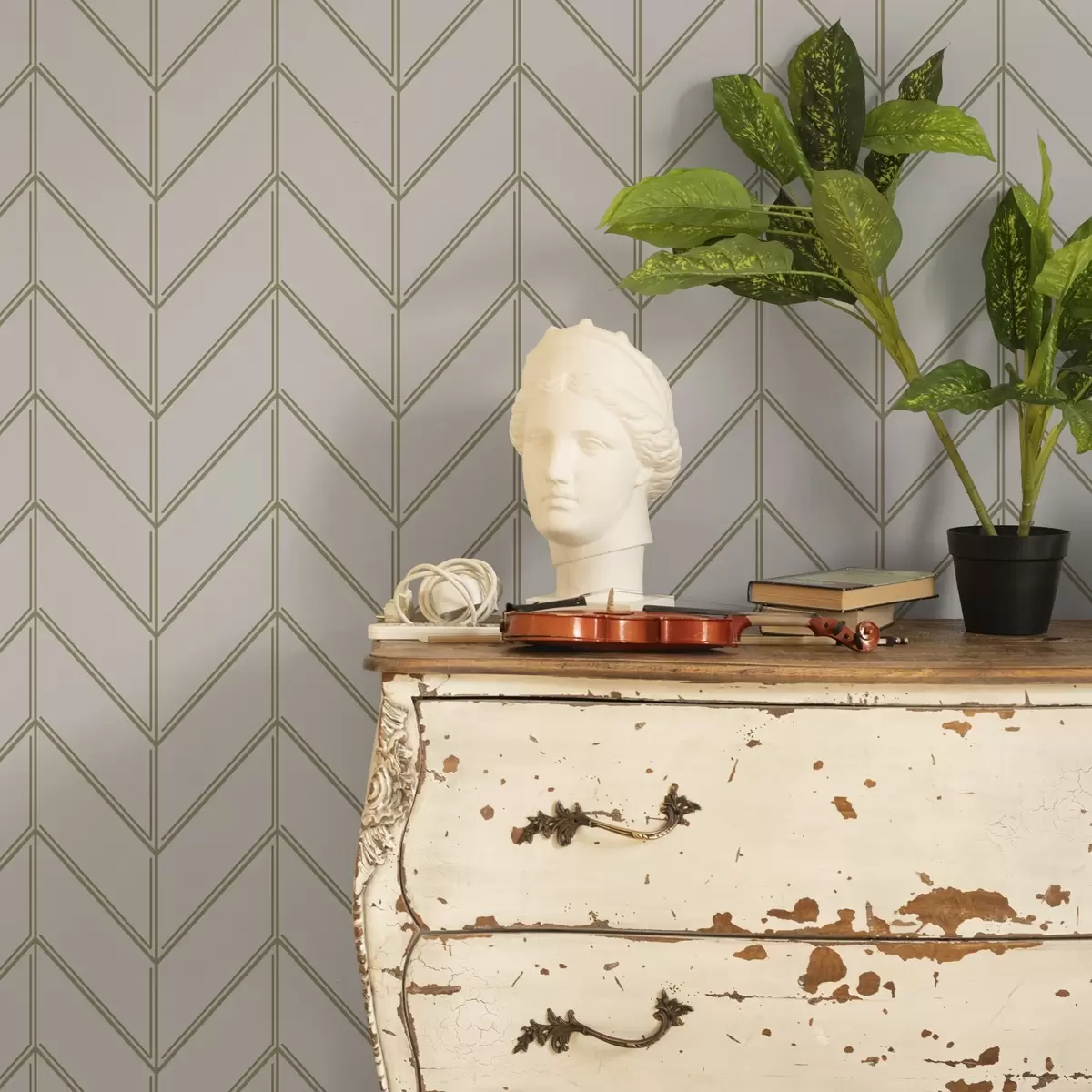 Позадина Геометрија у облику јелки са двоструким линијама a00488