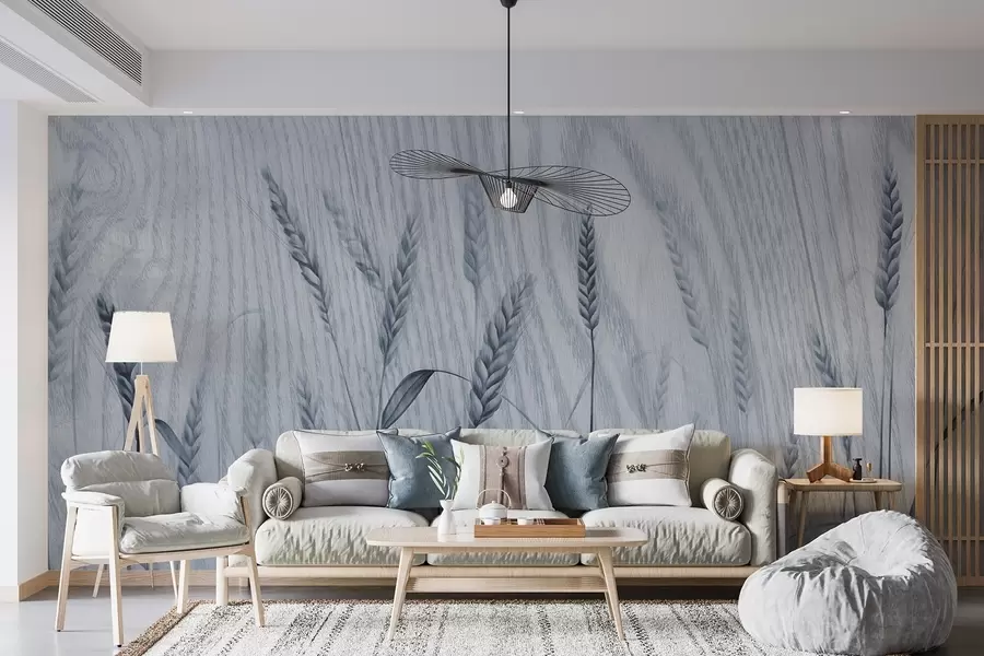 wall murals Класје пшенице на текстурираној позадини w04437v1