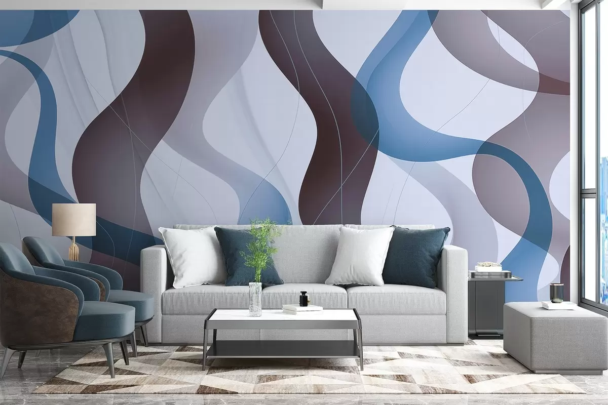 wall murals Таласасте апстрактне линије w04434v1