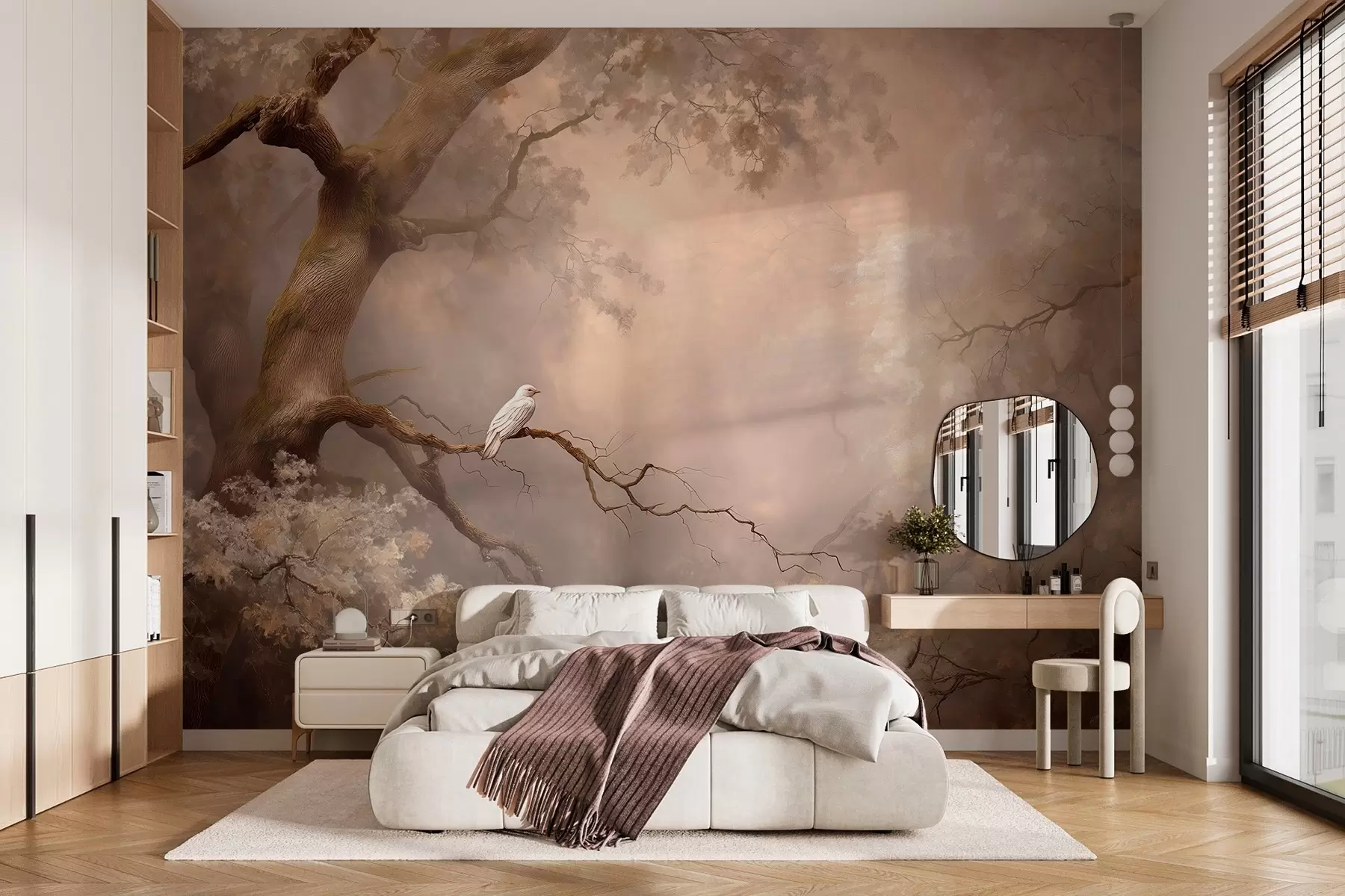 wall murals мистична шума са белом птицом w04314