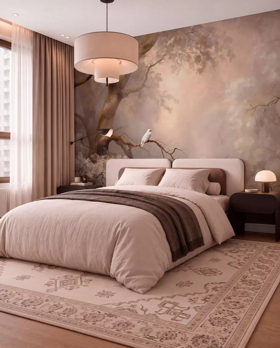 wall murals мистична шума са белом птицом w04314