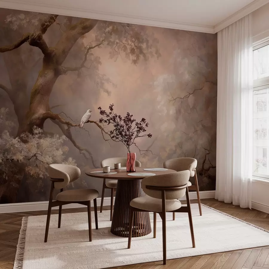 wall murals мистична шума са белом птицом w04314
