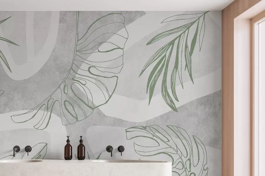 wall murals Апстракција са биљкама w04492v1